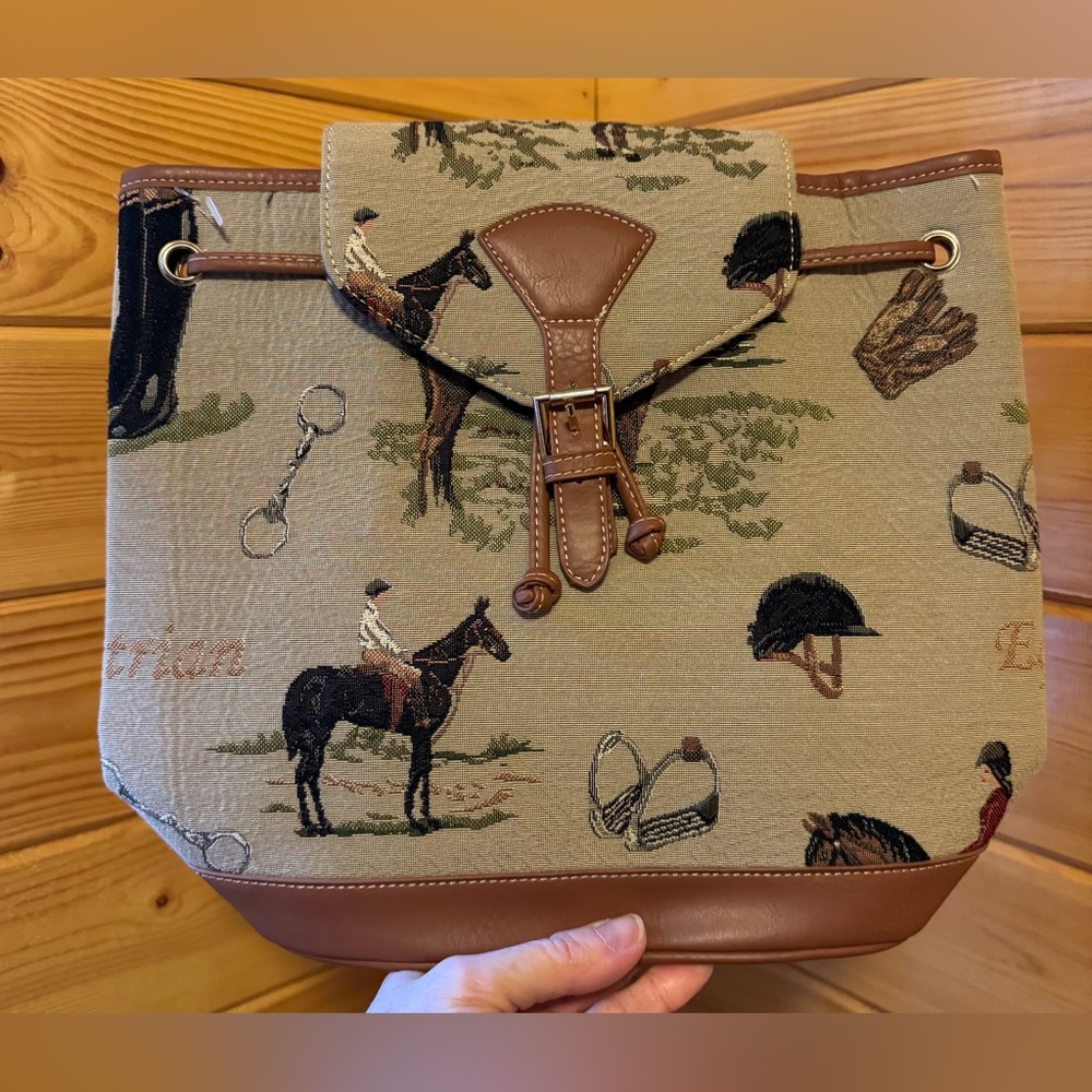 Vintag Signare Equestrian Tapestry Backpack Bag